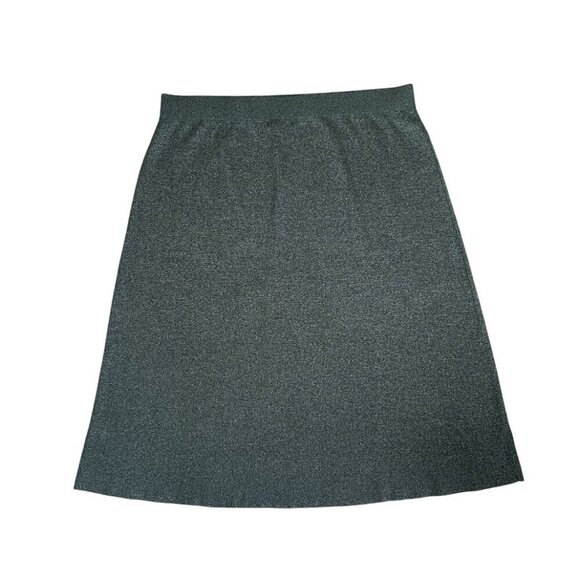 Holiday Midi Sweater Skirt XXL Green Holiday Shimmer Pull On Lurex Banana Republ - Picture 5 of 12